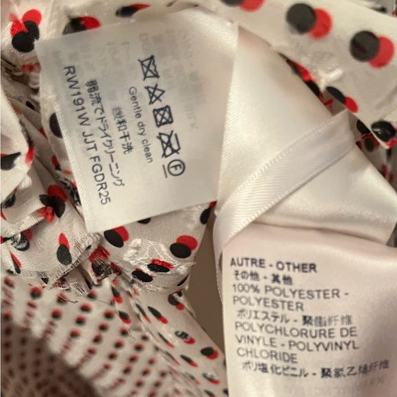 Sold — Louis Vuitton 2019 Silk Chiffon Wrap Dress Ivory Red Black Dot FR38 6 - Picture 11 of 14